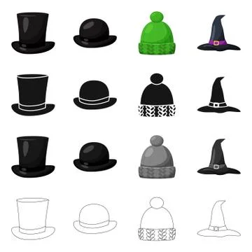 Isolated object of clothing and cap symbol. Collection of clothing and beret Stock Illustration