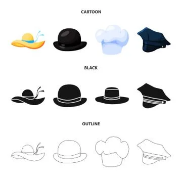 Isolated object of clothing and cap logo. Set of clothing and beret vector icon Stock Illustration