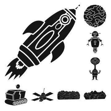 Isolated object of colonization and sky logo. Collection of colonization and Stock Illustration