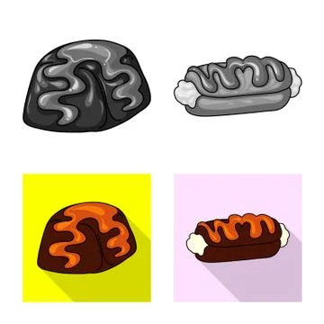 Isolated object of confectionery and culinary symbol. Collection of Stock Illustration