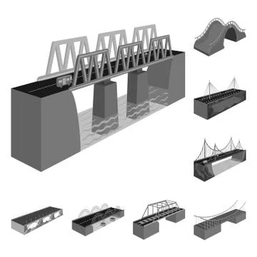Isolated object of connection and crossing logo. Collection of connection and Stock Illustration