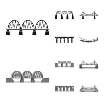 Isolated object of connection and design sign. Set of connection and side stock Stock Illustration