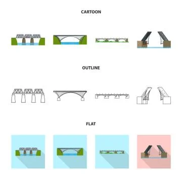 Isolated object of connection and design logo. Set of connection and side vector Stock Illustration