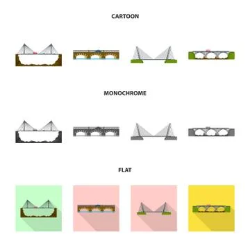 Isolated object of connection and design logo. Collection of connection and side Stock Illustration