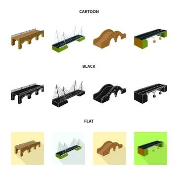 Isolated object of connection and design symbol. Set of connection and side Stock Illustration
