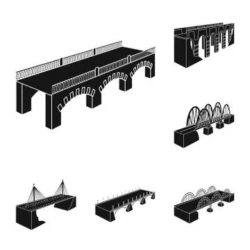Isolated object of construct and side icon. Collection of construct and Stock Illustration