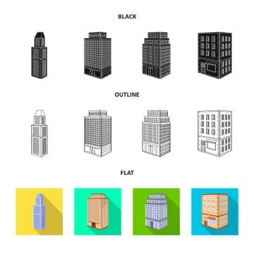 Isolated object of construction and building icon. Set of construction and Illustrazione stock