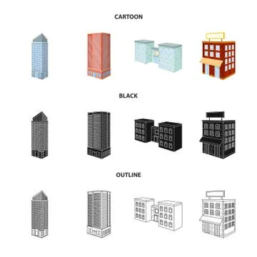 Isolated object of construction and building sign. Set of construction and Illustrazione stock
