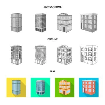 Isolated object of construction and building symbol. Collection of construction Stock Illustration