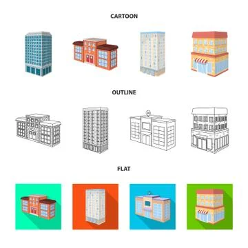 Isolated object of construction and building symbol. Set of construction and 스톡 일러스트