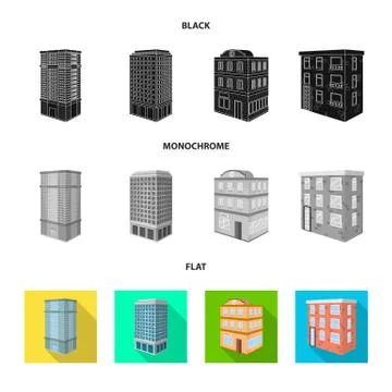 Isolated object of construction and building logo. Collection of construction Stock Illustration