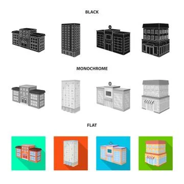 Isolated object of construction and building sign. Collection of construction Stock Illustration
