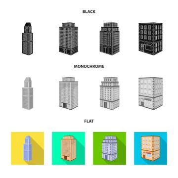 Isolated object of construction and building icon. Collection of construction Stock Illustration