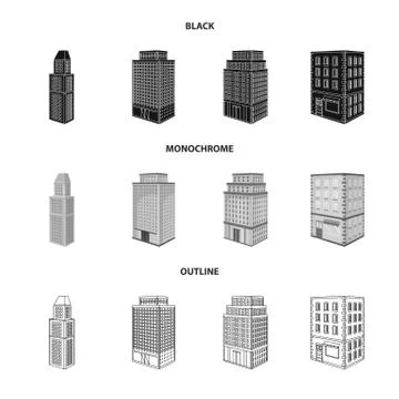 Isolated object of construction and building symbol. Collection of construction Stock Illustration