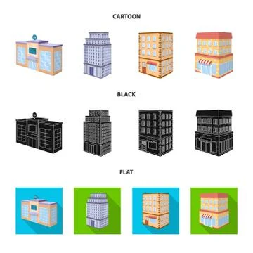 Isolated object of construction and building symbol. Set of construction and Illustrazione stock