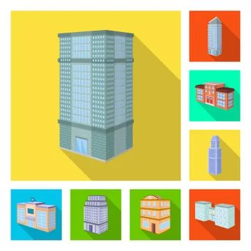 Isolated object of construction and building icon. Set of construction and Stockillustratie