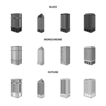 Isolated object of construction and building symbol. Collection of construction Stock Illustration