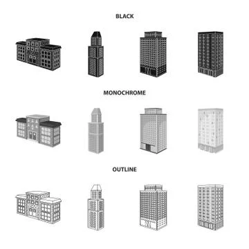 Isolated object of construction and building icon. Collection of construction Illustrazione stock