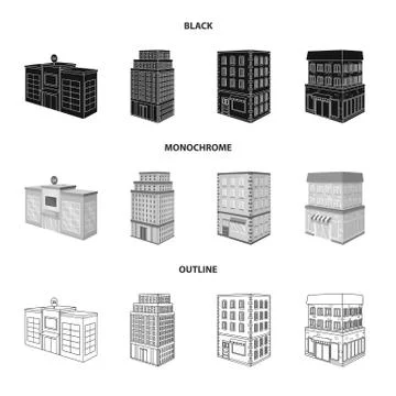 Isolated object of construction and building symbol. Collection of construction 스톡 일러스트