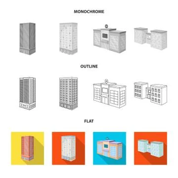 Isolated object of construction and building symbol. Collection of construction Stock Illustration