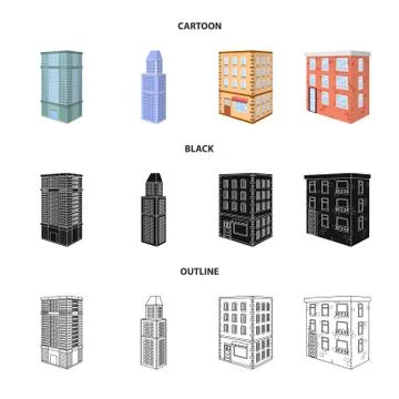 Isolated object of construction and building logo. Set of construction and 스톡 일러스트