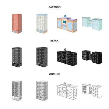 Isolated object of construction and building icon. Set of construction and Illustrazione stock