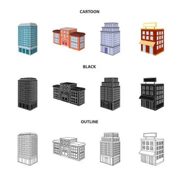 Isolated object of construction and building sign. Collection of construction Stock Illustration