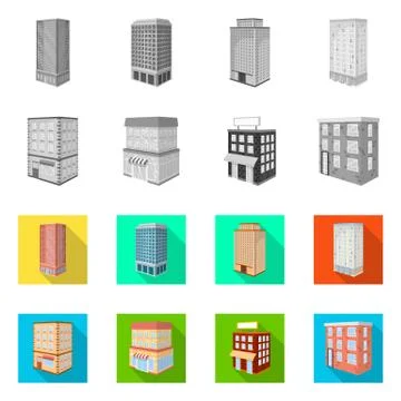 Isolated object of construction and building icon. Collection of construction Stockillustratie