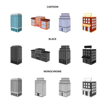 Isolated object of construction and building sign. Set of construction and 스톡 일러스트