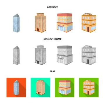 Isolated object of construction and building sign. Collection of construction Stock Illustration