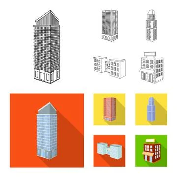 Isolated object of construction and building sign. Set of construction and Illustrazione stock