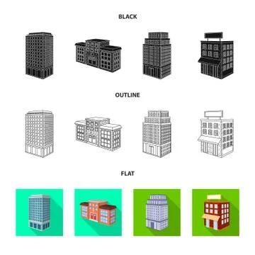 Isolated object of construction and building logo. Set of construction and Stock Illustration