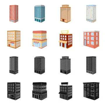 Isolated object of construction and building sign. Collection of construction 스톡 일러스트