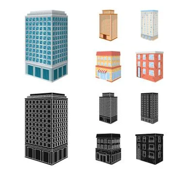 Isolated object of construction and building icon. Collection of construction 스톡 일러스트