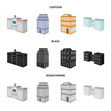 Isolated object of construction and building icon. Set of construction and Stock Illustration