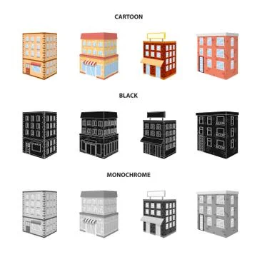 Isolated object of construction and building logo. Collection of construction 스톡 일러스트