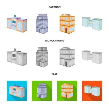 Isolated object of construction and building sign. Collection of construction Stock Illustration