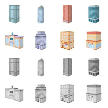 Isolated object of construction and building icon. Collection of construction Illustrazione stock