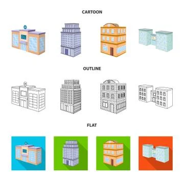 Isolated object of construction and building sign. Set of construction and Stock Illustration