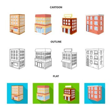 Isolated object of construction and building logo. Collection of construction 스톡 일러스트