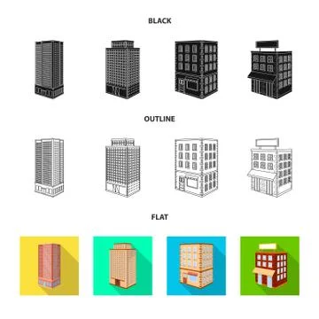 Isolated object of construction and building sign. Set of construction and Stock Illustration