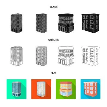 Isolated object of construction and building logo. Collection of construction Stock Illustration