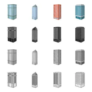 Isolated object of construction and building symbol. Set of construction and Illustrazione stock