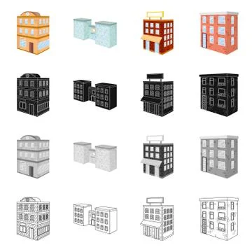 Isolated object of construction and building logo. Set of construction and 스톡 일러스트