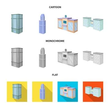 Isolated object of construction and building logo. Set of construction and Illustrazione stock