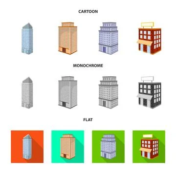 Isolated object of construction and building sign. Set of construction and 스톡 일러스트