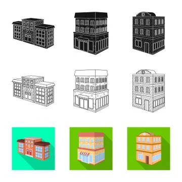 Isolated object of construction and building sign. Collection of construction Illustrazione stock