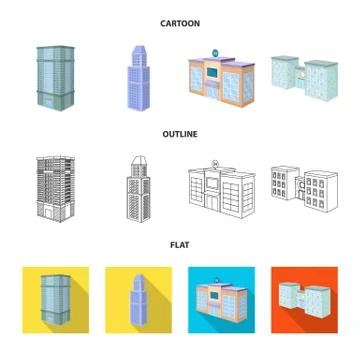 Isolated object of construction and building icon. Set of construction and Stock Illustration
