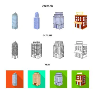 Isolated object of construction and building icon. Collection of construction Stock Illustration