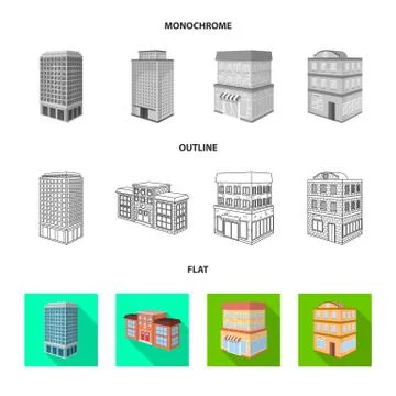 Isolated object of construction and building symbol. Set of construction and Stock Illustration